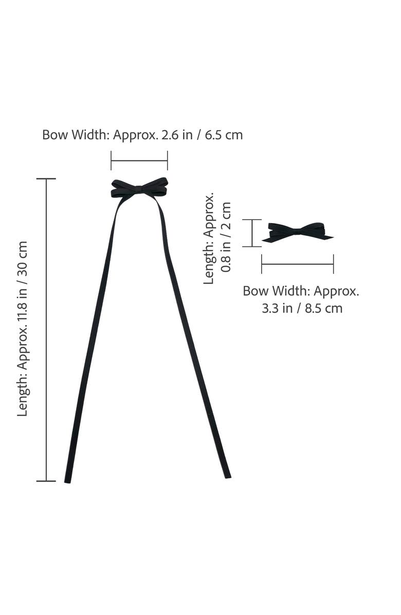Puttisu Ribbon Bow Clip Set, Alternate, color, Black