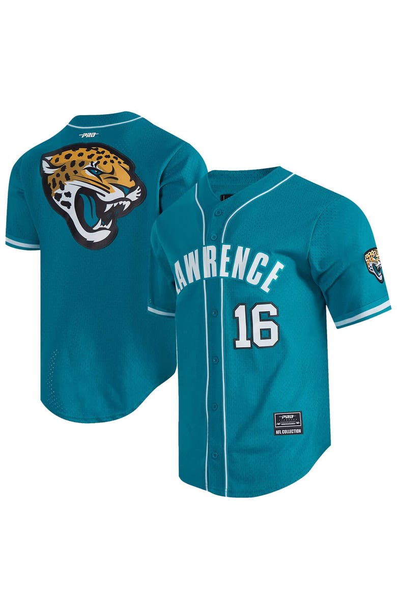 PRO STANDARD Men's Pro Standard Trevor Lawrence Teal Jacksonville Jaguars Mesh Button-Up Baseball Jersey, Main, color, Teal