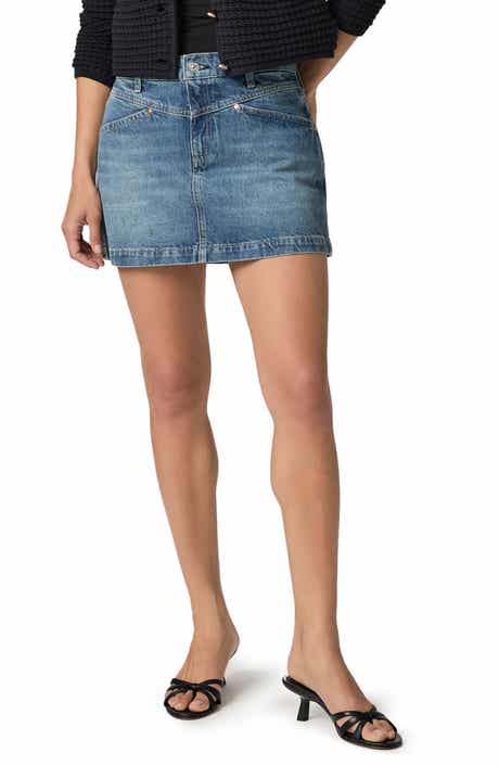 PAIGE Ryder Angled Pocket Denim Miniskirt