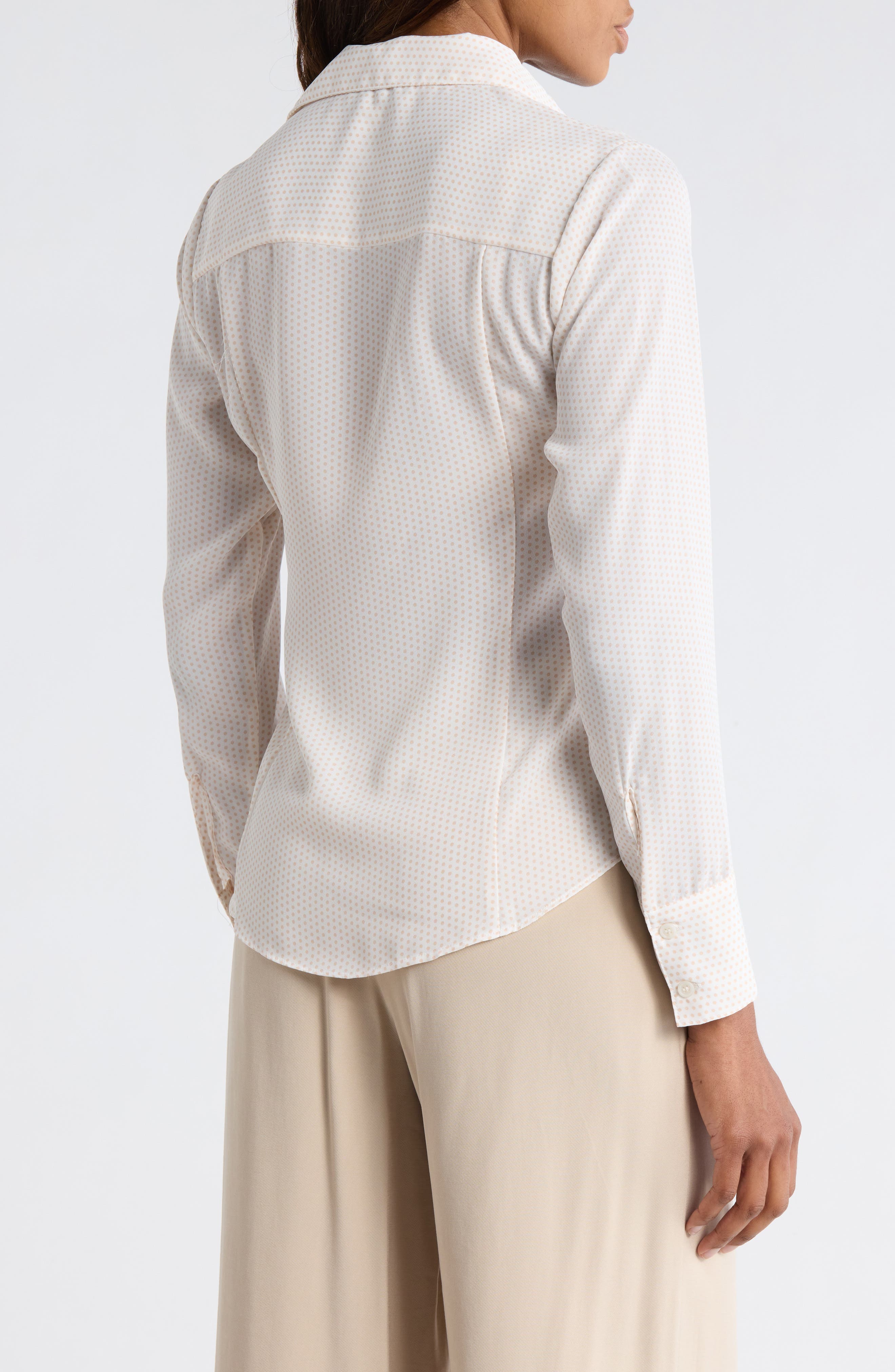 Slim Fit Dot Print Button-Up Shirt - image 4