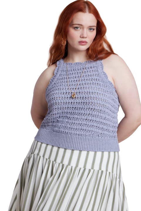 Open Stitch Racer Tank (Plus)