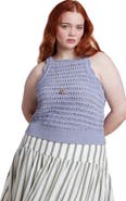 ELOQUII Open Stitch Racer Tank