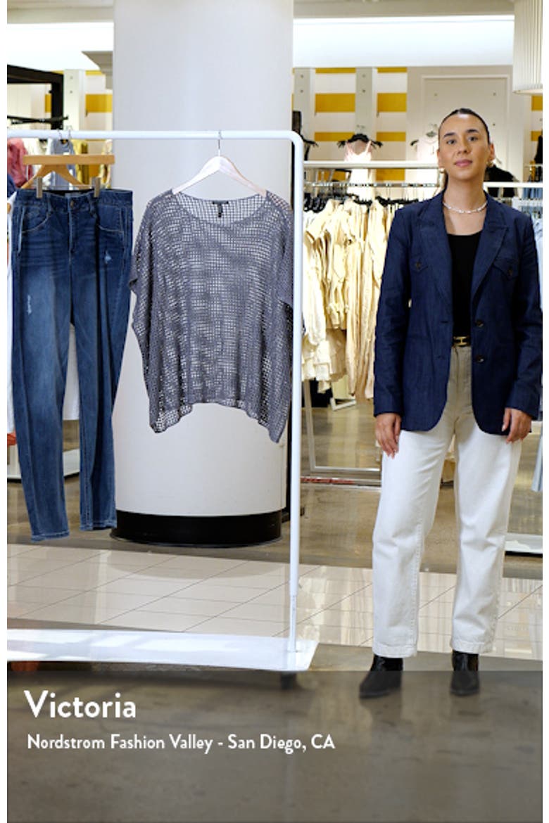 Open Stitch Short Sleeve Organic Linen Sweater video