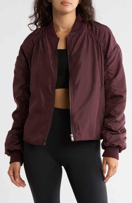 Z by Zella Ruched Sleeve Bomber Jacket