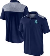 FANATICS Men's Fanatics Navy Seattle Kraken Iconic Brushed Blocked Polo