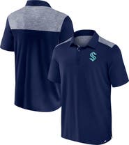 FANATICS Men's Fanatics Navy Seattle Kraken Iconic Brushed Blocked Polo