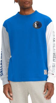 TOMMY JEANS Men's Tommy Jeans Royal Dallas Mavericks Richie Color Block Long Sleeve T-Shirt