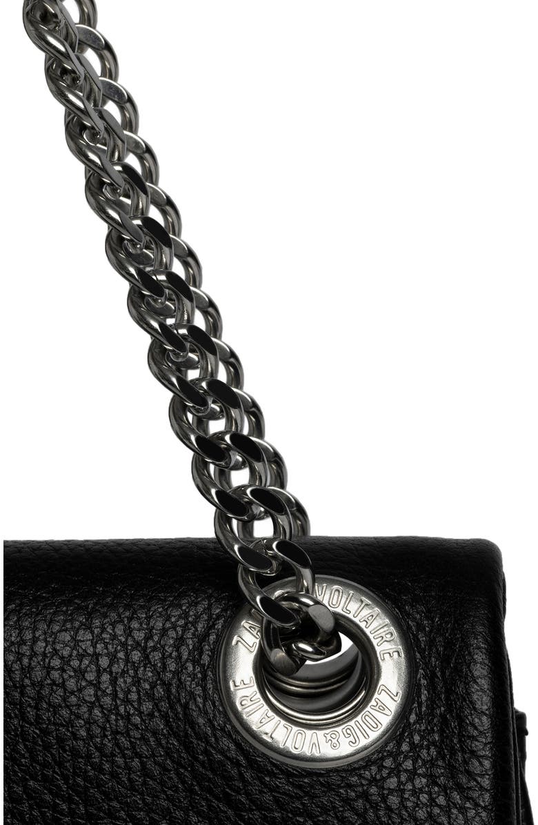 Zadig & Voltaire Rock II Grained Leather Crossbody Bag, Alternate, color, Black