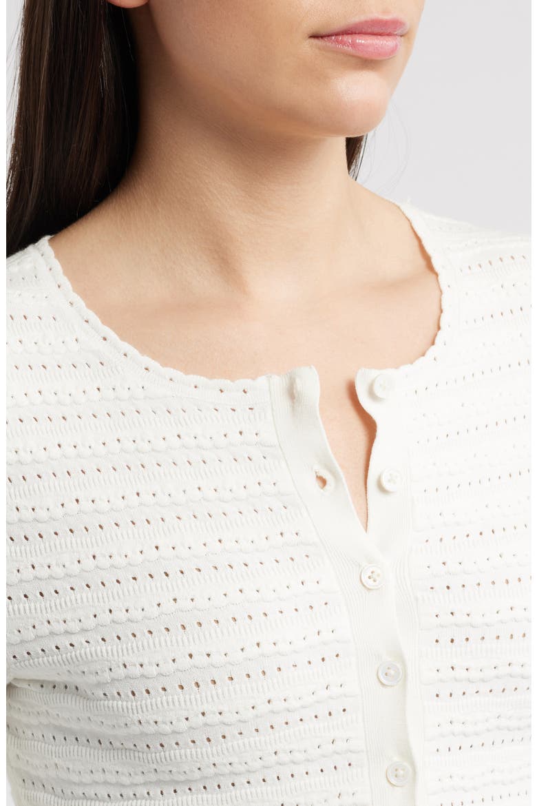 Rogan Pointelle Cardigan, Alternate, color, IVORY