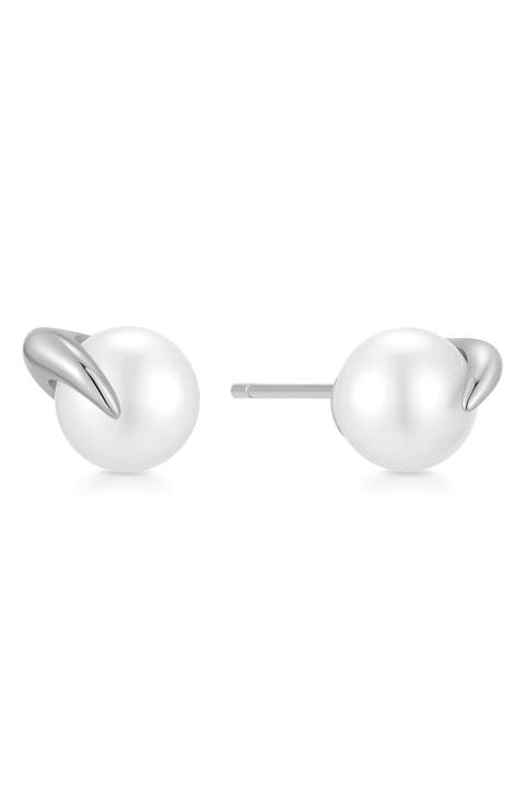Claw Pearl Stud Earrings