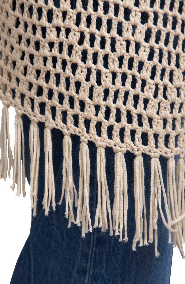 SAACHI Cotton Crochet Cover-Up Cardigan, Alternate, color, Ivory