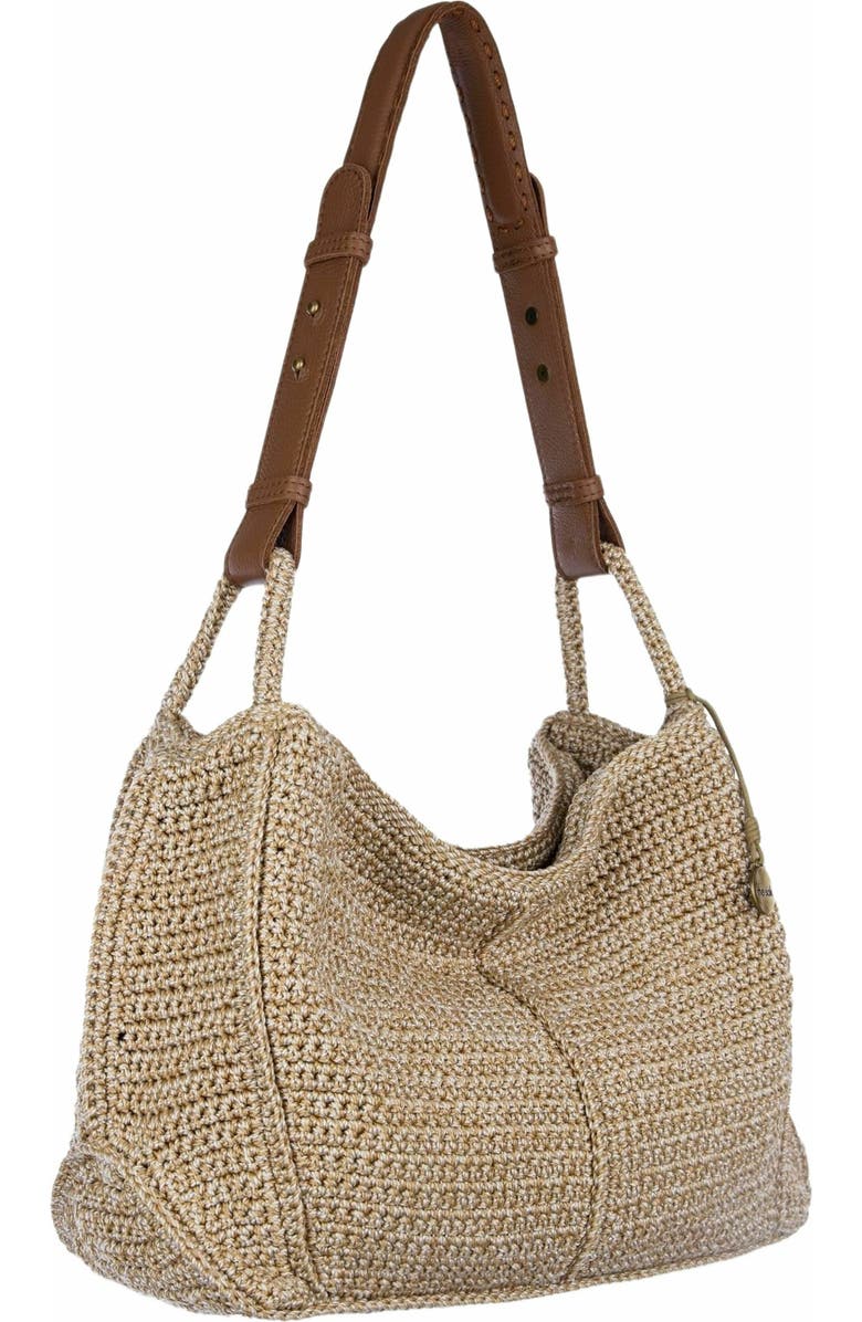 The Sak Los Feliz Hobo Leather Bag, Alternate, color, Bamboo Static