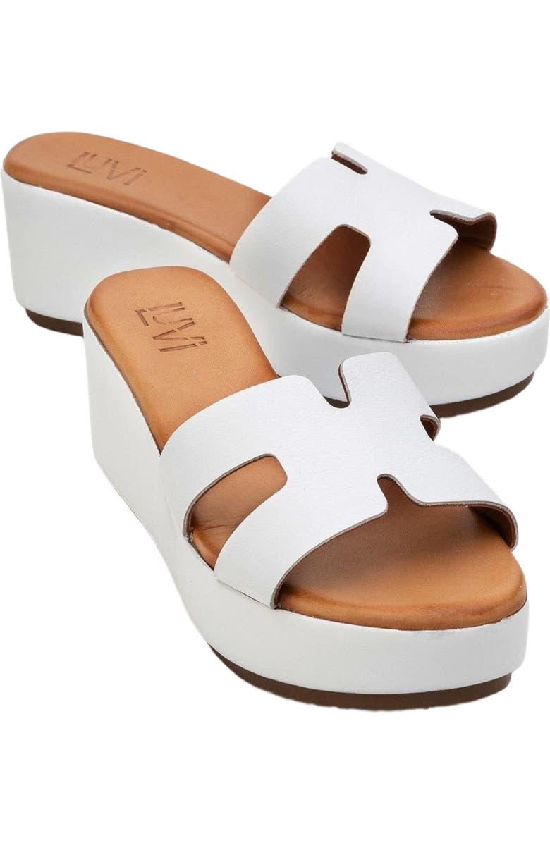 Forever & Always Shoes Lia Leather Platform Sandal, Main, color, White Leather