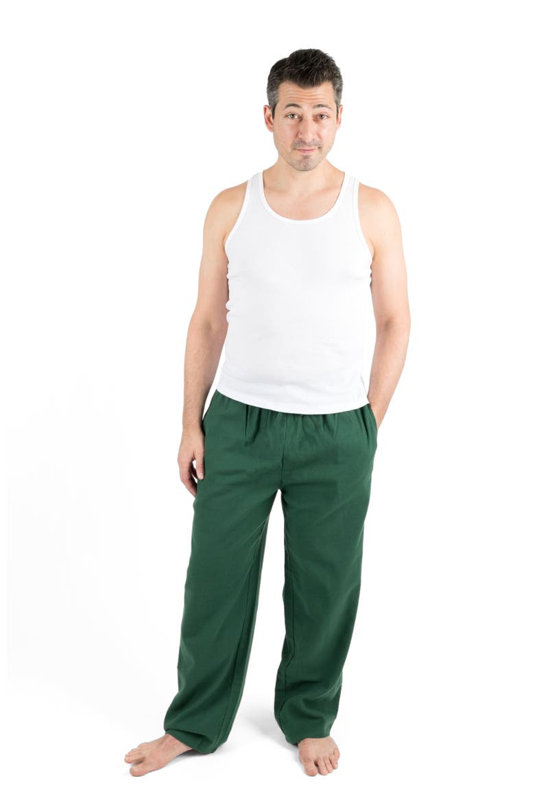 Men's Cotton Flannel Holiday Pajama Pants, Alternate, color, Green