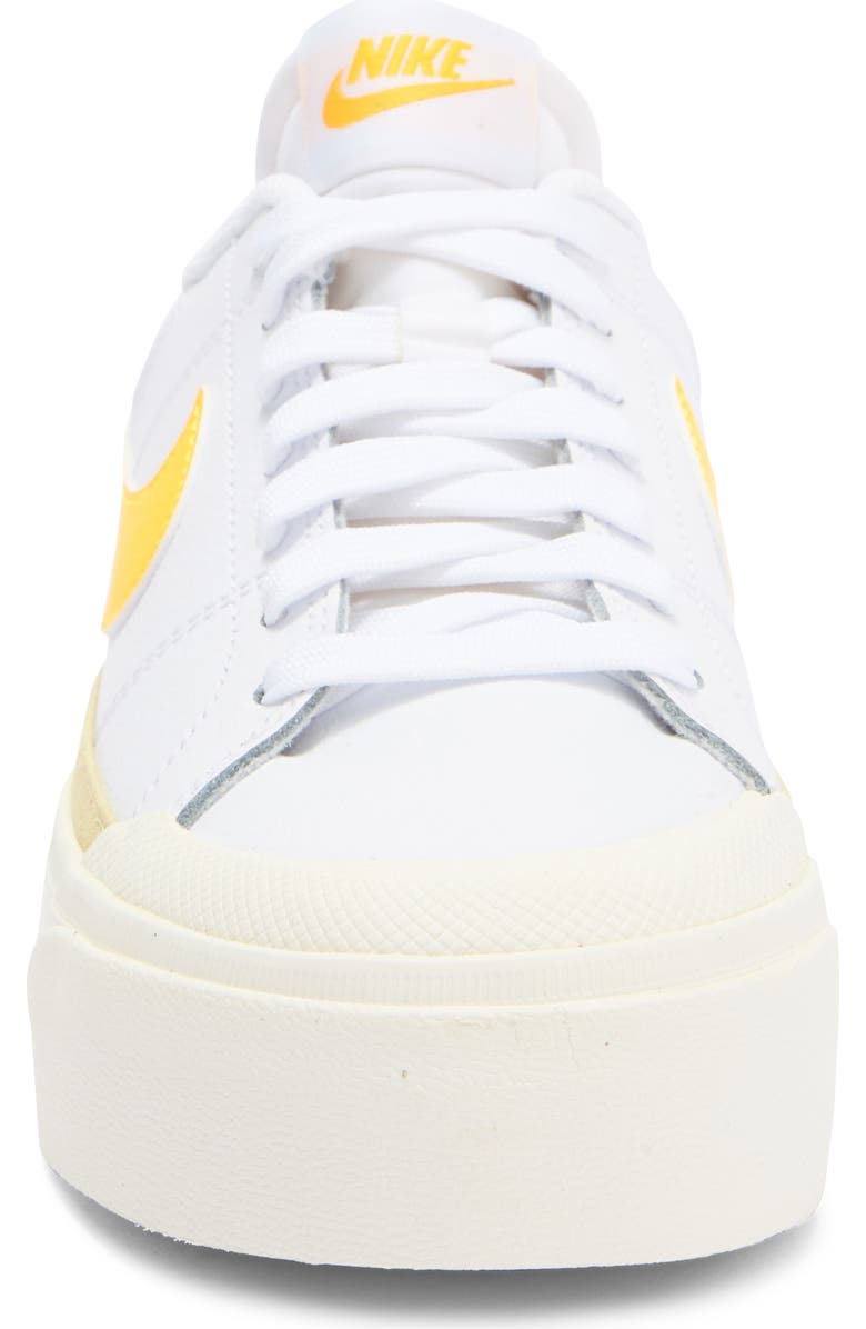 Nike Court Legacy Lift Platform Sneaker, Alternate, color, White/ Orange/ Gold