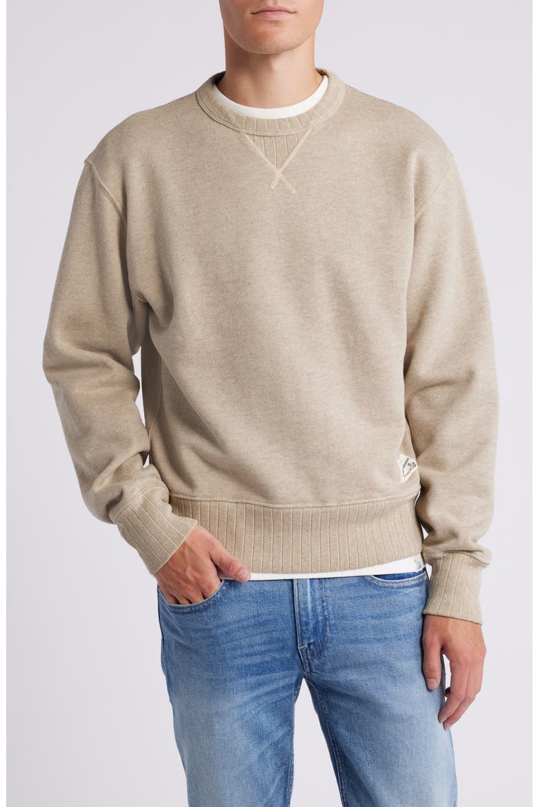 Vintage Rib Organic Cotton Sweatshirt, Main, color, V GREY MELANGE