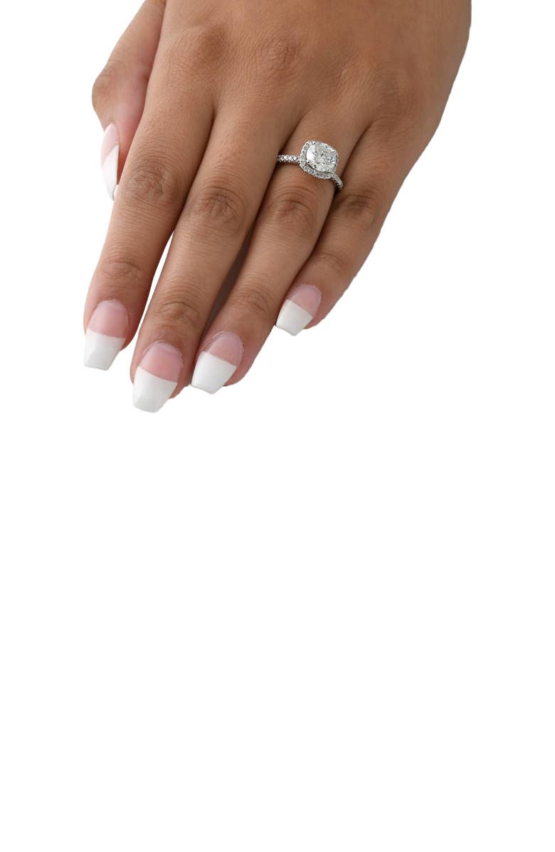 Bliss Diamond 2CT Round Cushion Halo Diamond Solitaire Engagement Ring Gold Lab Grown, Alternate, color, 