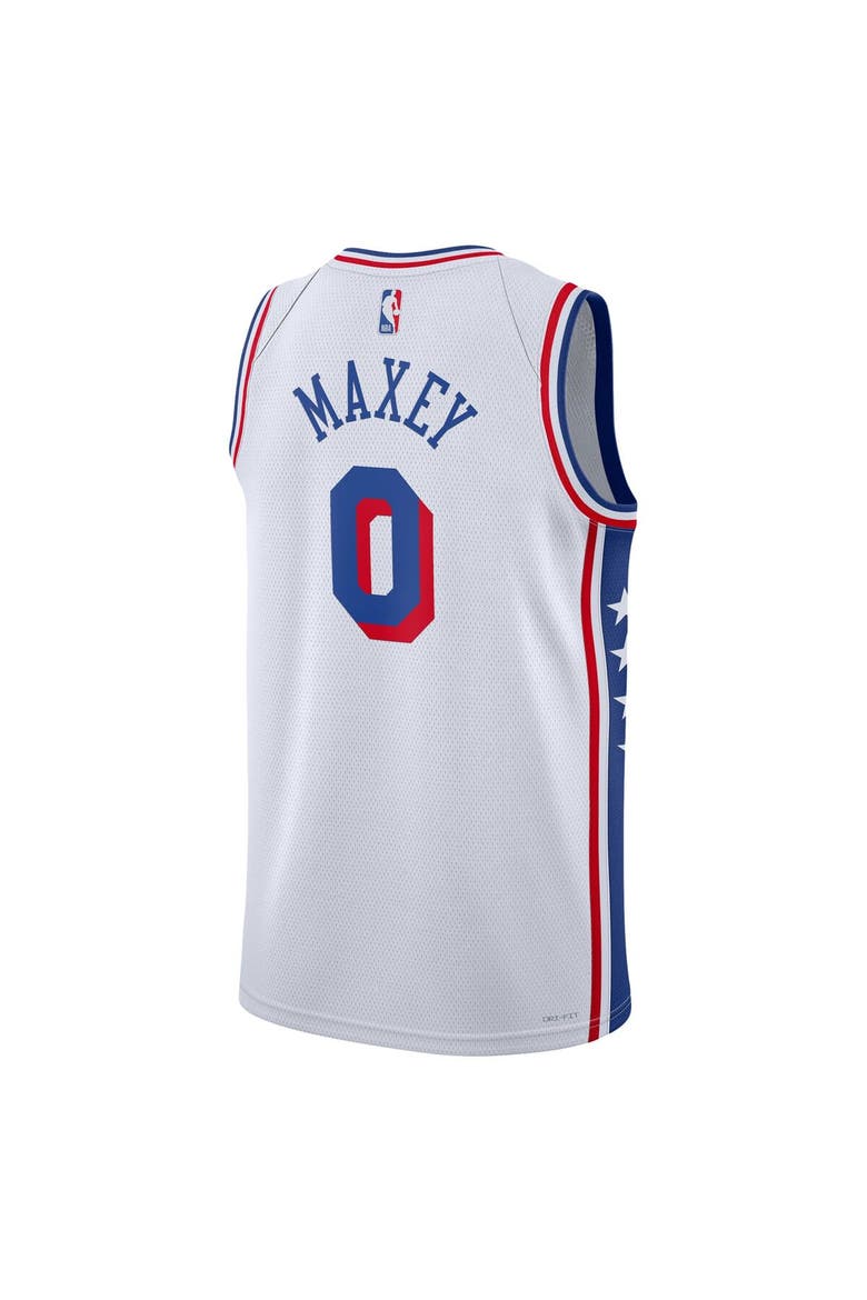 Unisex Nike Tyrese Maxey White Philadelphia 76ers Swingman Jersey - Association Edition, Alternate, color, White