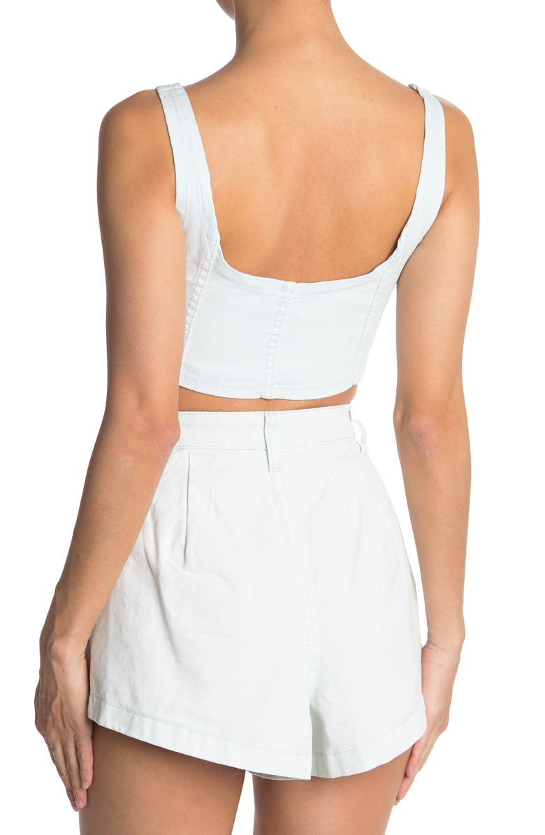 WeWoreWhat We Wore What Denim Corset Tank, Alternate, color, 