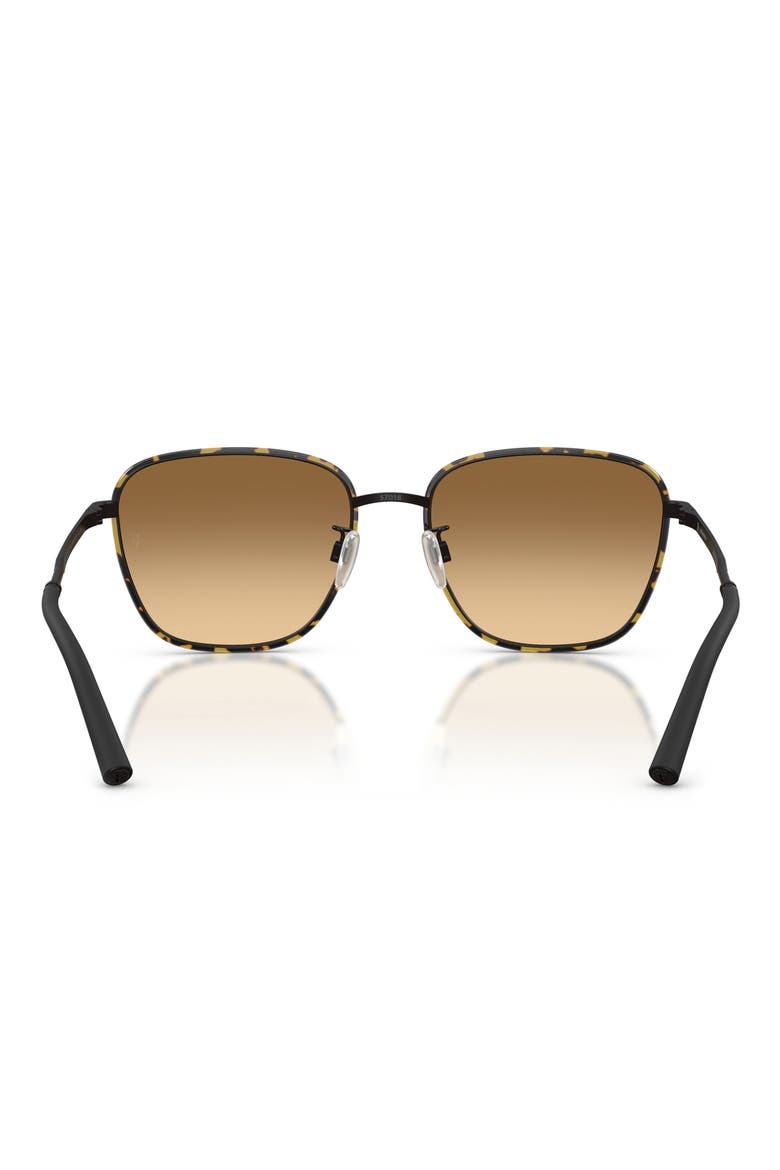 57mm Roger Federer R-18 Square Sunglasses, Alternate, color, MATTE BLACK / SADDLE