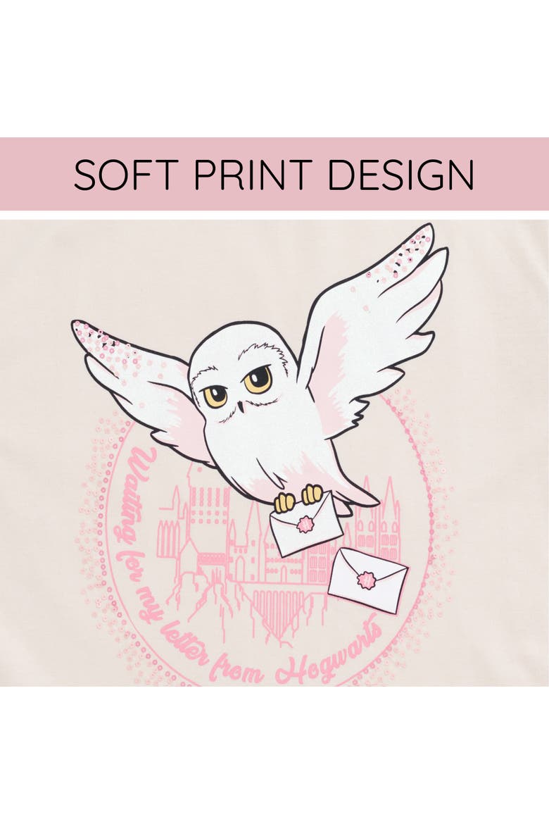 Hedwig 2-Piece T-Shirt and Bike Shorts Set, Alternate, color, Hedwig Beige Pink