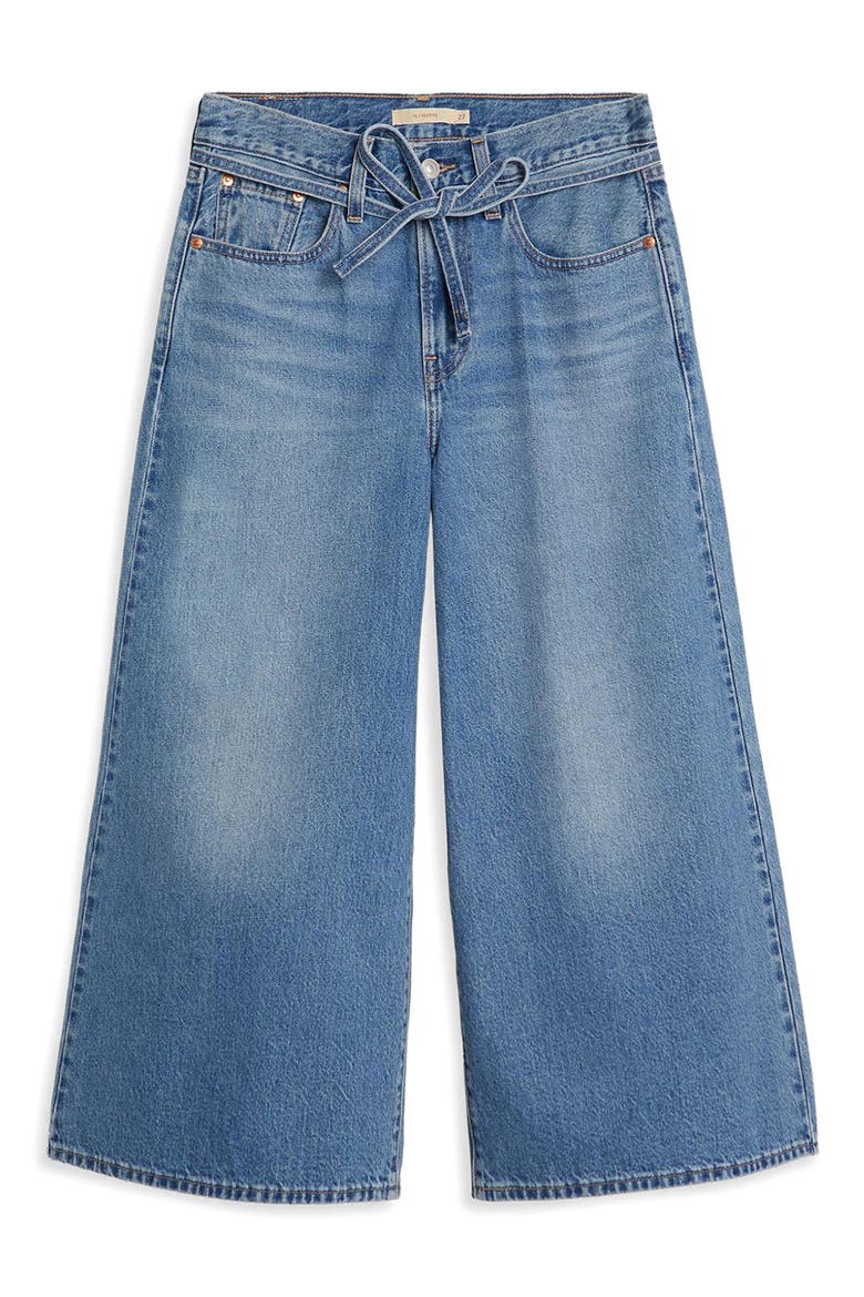XL High Waist Wide Leg Culotte Jeans, Alternate, color, HOT AND COLD