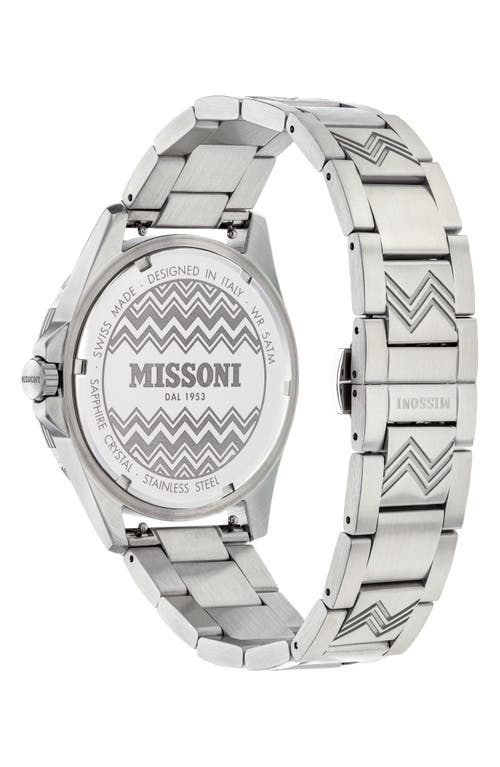 Missoni Men's Swiss Gmt Stainless Steel Bracelet Watch 43mm In Stainless Steel