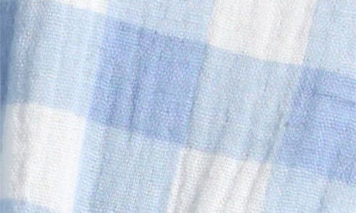 Rachel Zoe Gingham Gauze Bodysuit, Socks, Headband & Sunglasses Set In Blue