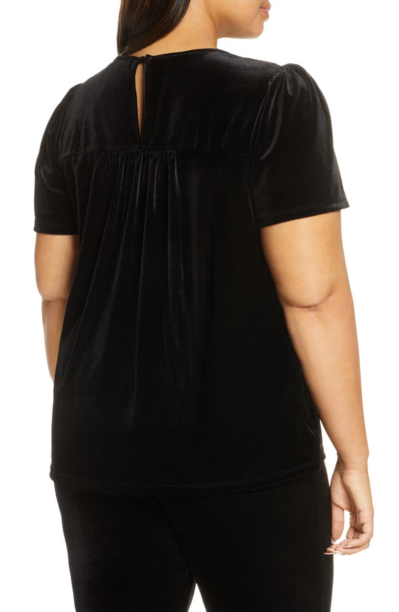 GIBSONLOOK Gibson x Glam The Motherchic Smocked Yoke Velvet Tee, Alternate, color,