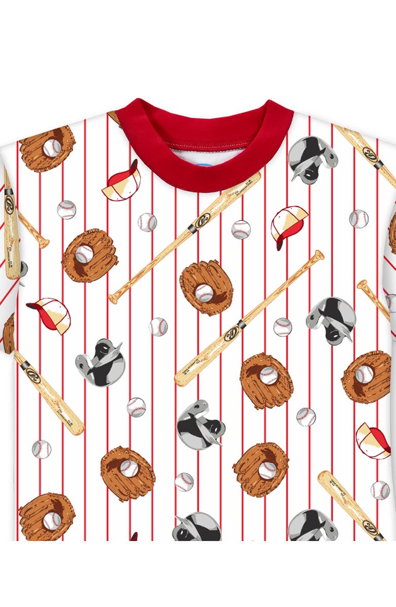 Sara’s Prints Loose Fit Classic Short Pajama 2-Piece Set, Alternate, color, Baseball Stripe