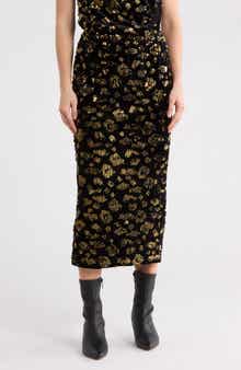 T Tahari Sequin Pull-On Midi Skirt