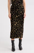 T Tahari Sequin Pull-On Midi Skirt