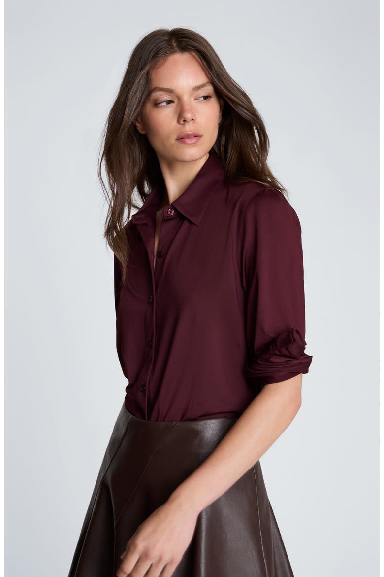 Long Sleeve Button Front Shirt, Alternate, color, SUGAR BEET