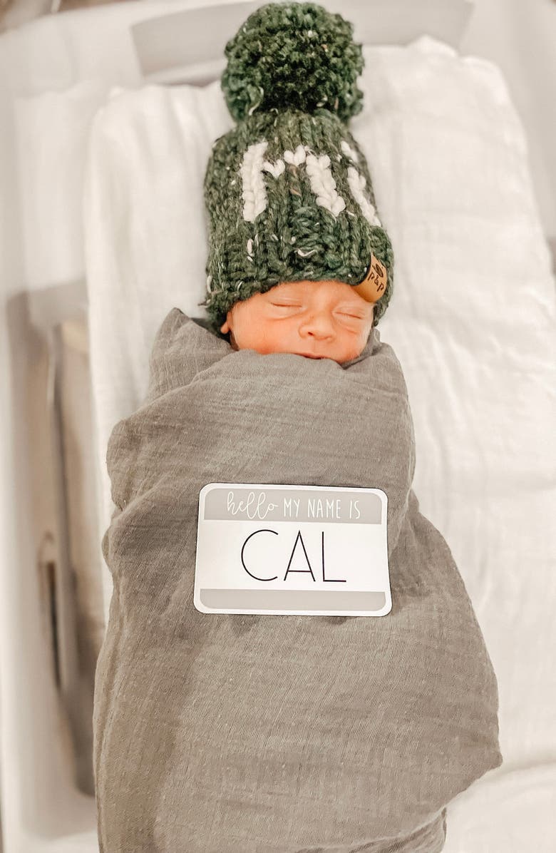 PINE + POPPY Hi Holiday Intarsia Pompom Hat, Alternate, color, 