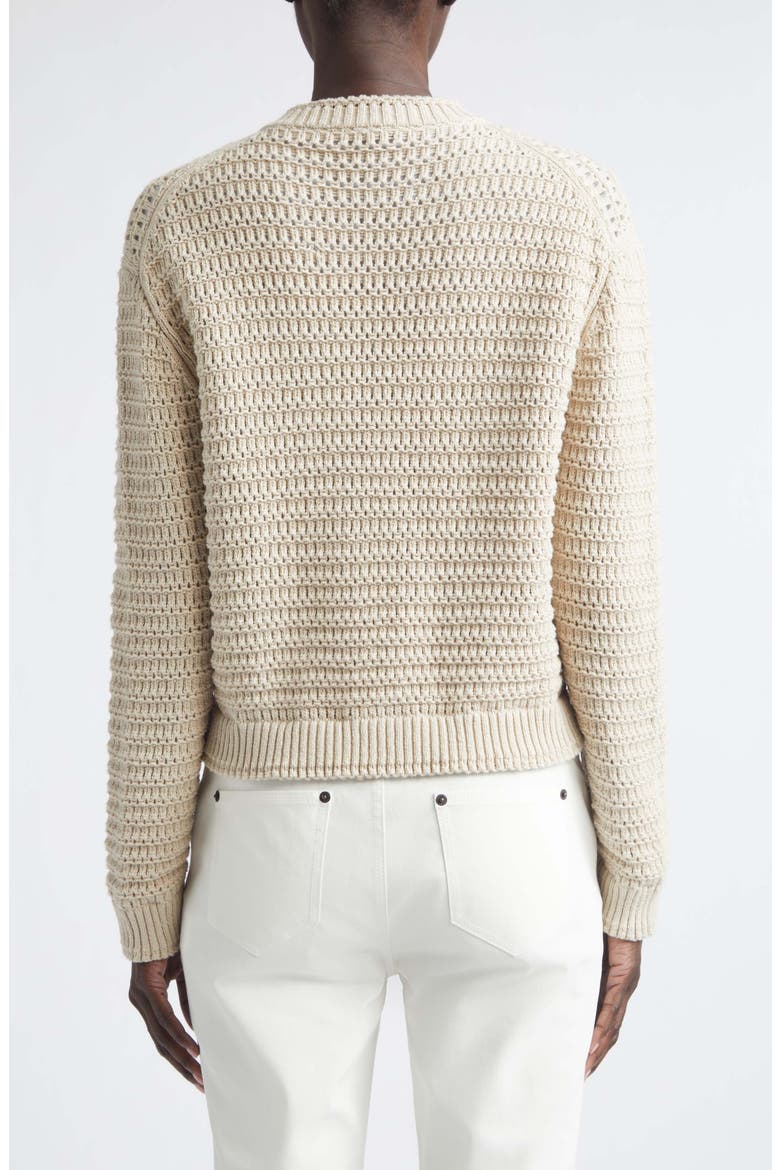 Textured Stitch Wool & Cotton Bomber Cardigan, Alternate, color, SOY