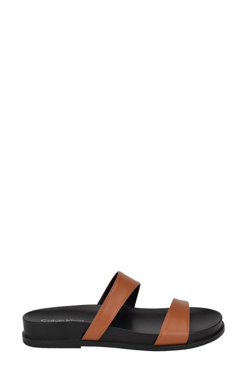 Calvin Klein Explore Slide Sandal In Dark Natural