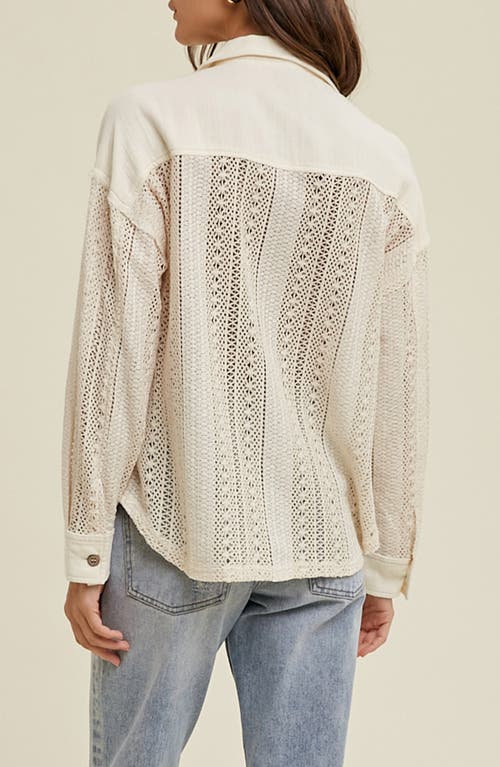 Wishlist Open Stitch Button-up Shirt In Neutral