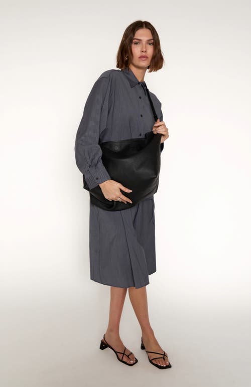 Hyer Goods Leather Mercato Soft Tote In Black