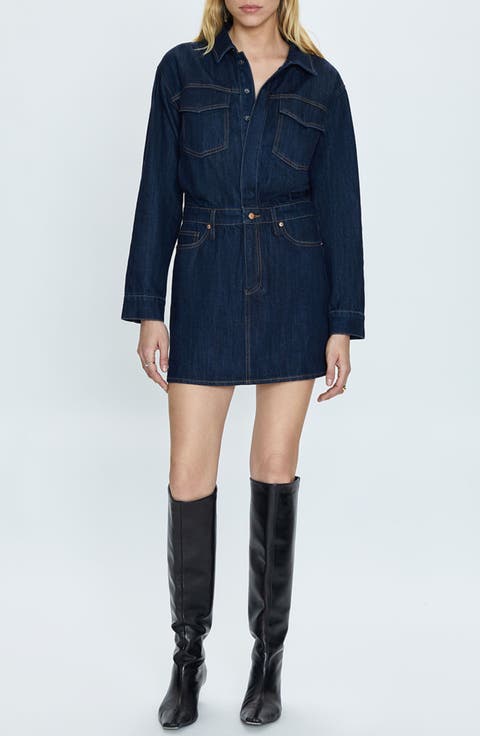 Nina Long Sleeve Denim Shirtdress (Iggy)