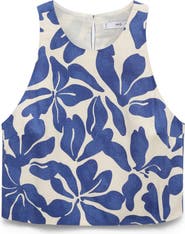 MANGO Floral Print Crop Tank