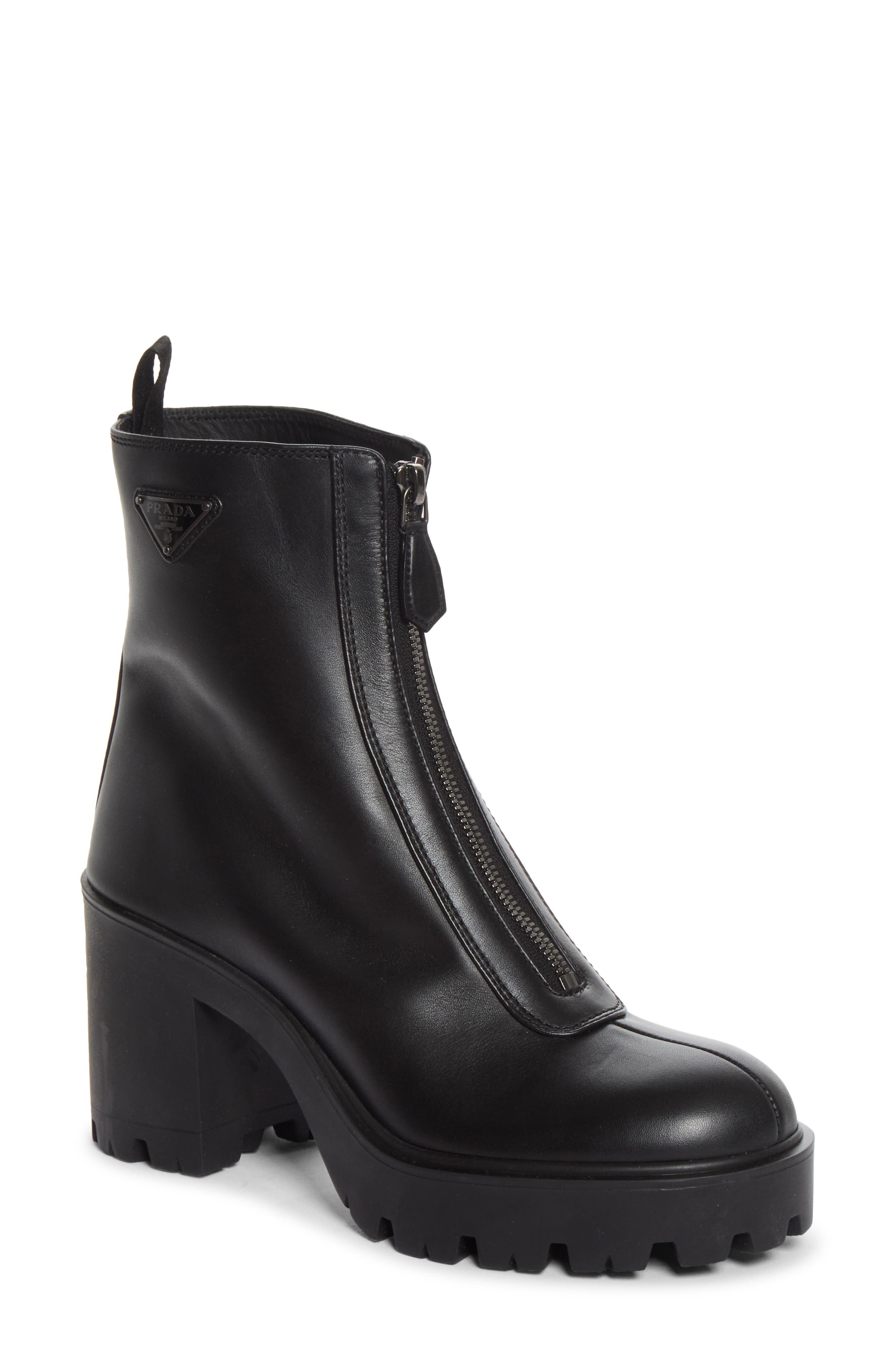 Lug Sole Zip Bootie, Main, color, NERO