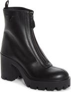 Prada Lug Sole Zip Bootie