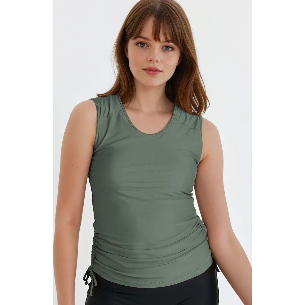 Calypsa Closed Back Maya Swim Top In Green