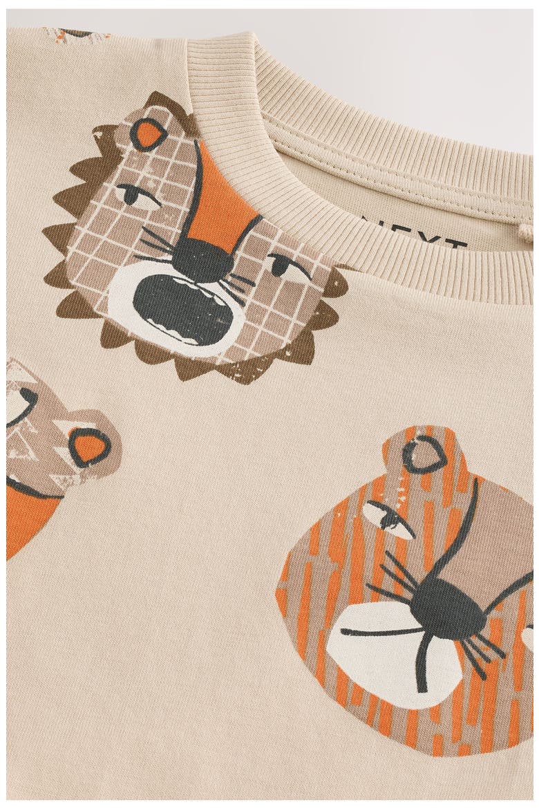 Kids' Safari Print Cotton T-Shirt, Alternate, color, LIGHT BROWN