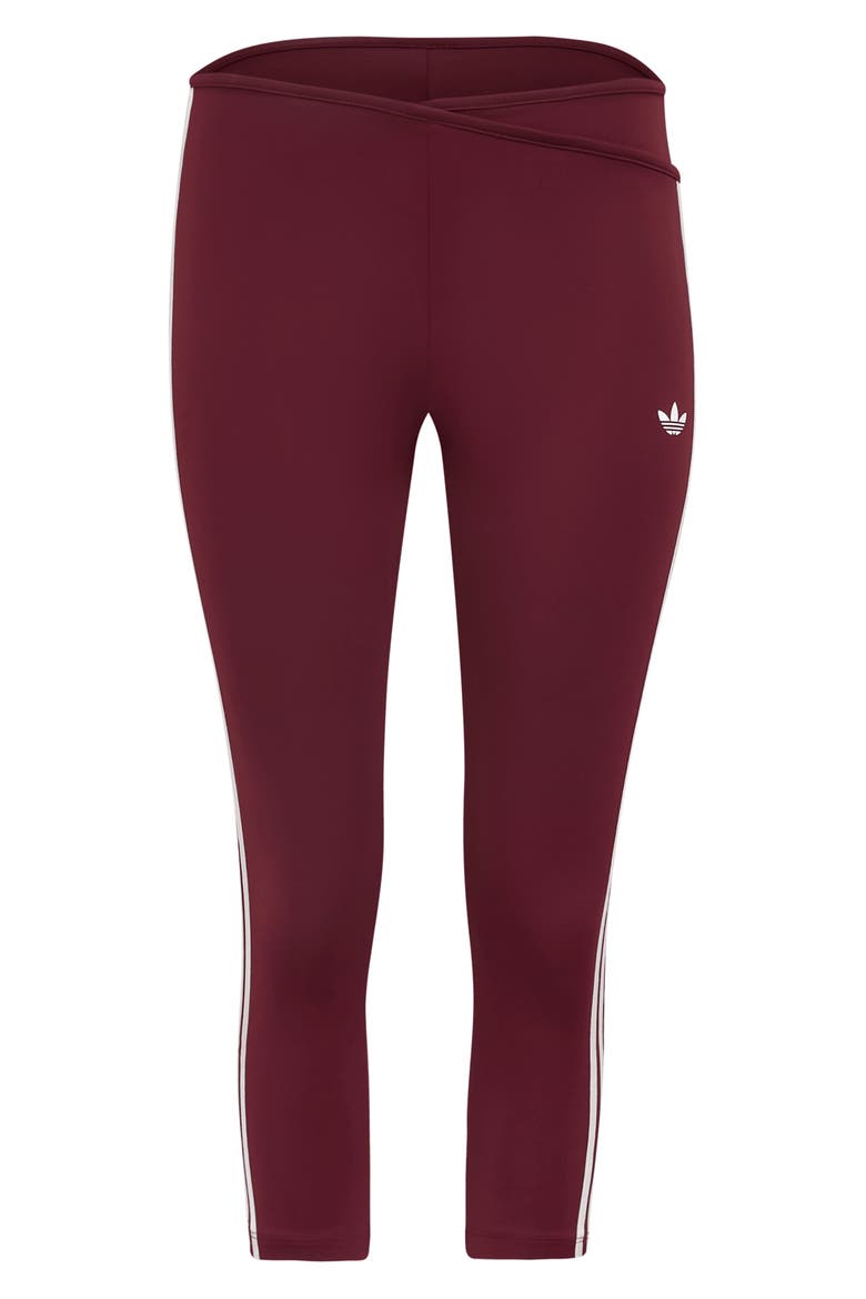 Crossover Waist Performance Capri Leggings, Main, color, MAROON