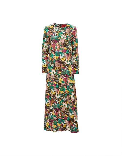 La Doublej Long Sleeve Swing Dress In Multi