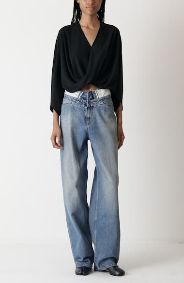 MM6 Maison Margiela Released Waistband Straight Leg Jeans | Nordstrom