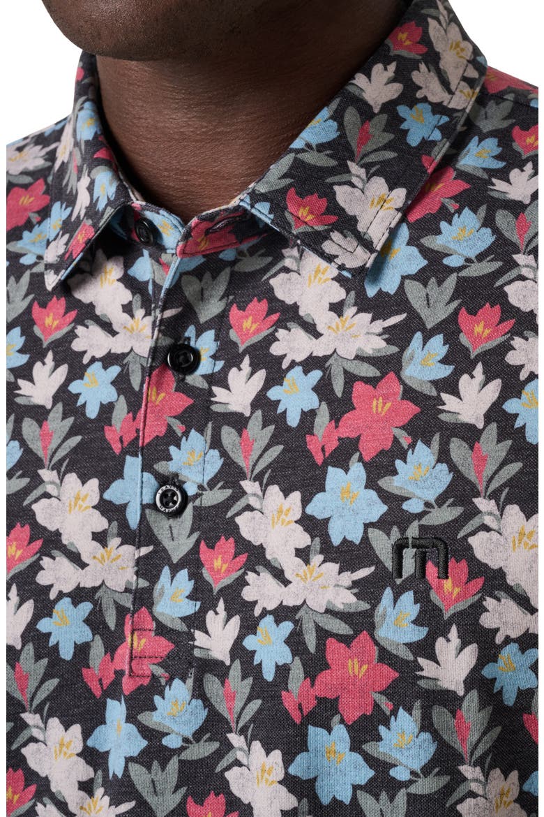 Featherweight Fairway Floral Polo, Alternate, color, BLACK
