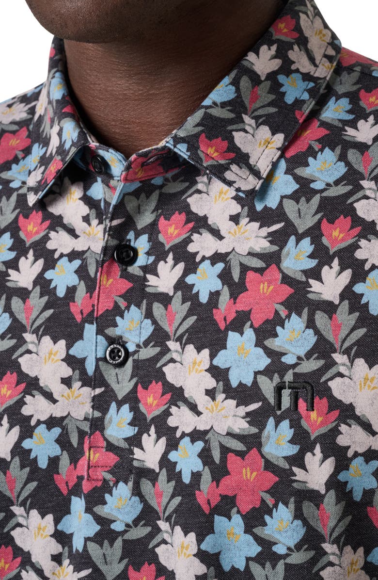 TravisMathew Featherweight Fairway Floral Polo, Alternate, color, Black