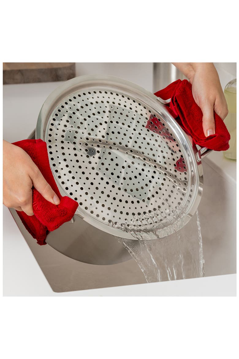 D5 4-Quart Sauteuse with Splatter Guard Lid, Alternate, color, SILVER